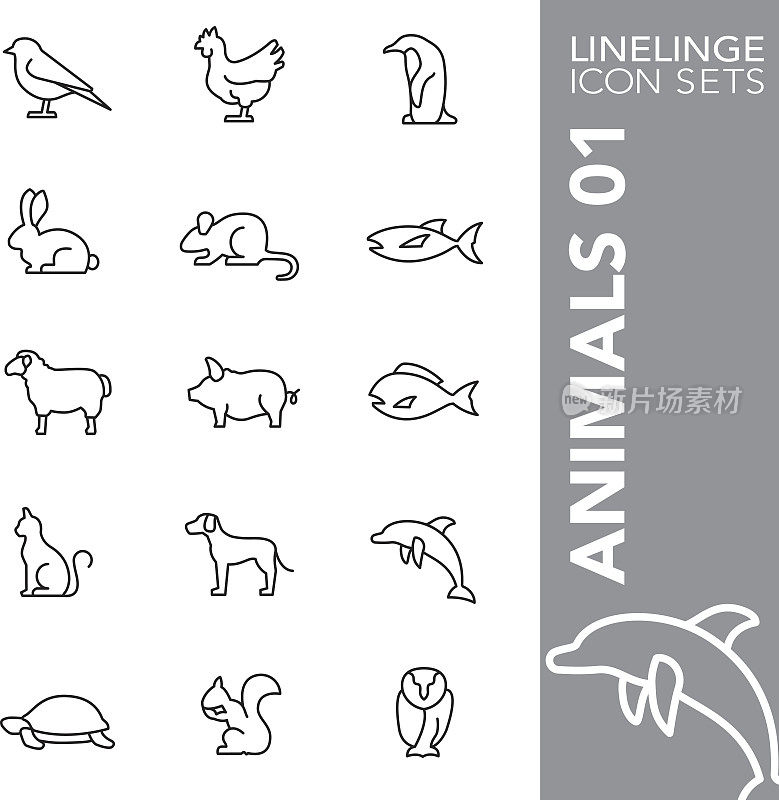 Linelinge Animals 01细线图标集